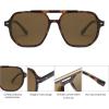imageSOJOS Retro Trendy Aviator Polarized Sunglasses Men Women Vintage 70s Square Stylish Frame Sun Glasses SJ2283TortoiseBrown