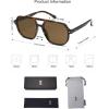 imageSOJOS Retro Trendy Aviator Polarized Sunglasses Men Women Vintage 70s Square Stylish Frame Sun Glasses SJ2283TortoiseBrown