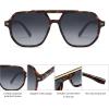 imageSOJOS Retro Trendy Aviator Polarized Sunglasses Men Women Vintage 70s Square Stylish Frame Sun Glasses SJ2283TortoiseGrey Grading
