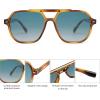 imageSOJOS Retro Trendy Aviator Polarized Sunglasses Men Women Vintage 70s Square Stylish Frame Sun Glasses SJ2283Yellow TortoiseBlue Grading