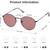 imageSOJOS Small Round Polarized Sunglasses for Women Men Classic Vintage Retro Shades UV400Shiny BlackLight Purplered