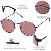 imageSOJOS Small Round Polarized Sunglasses for Women Men Classic Vintage Retro Shades UV400Shiny BlackLight Purplered