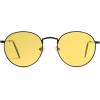 imageSOJOS Small Round Polarized Sunglasses for Women Men Classic Vintage Retro Shades UV400Shiny BlackYellow