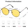 imageSOJOS Small Round Polarized Sunglasses for Women Men Classic Vintage Retro Shades UV400Shiny BlackYellow