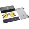 imageSOJOS Small Round Polarized Sunglasses for Women Men Classic Vintage Retro Shades UV400Shiny BlackYellow