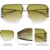 imageSOJOS Trendy Aviator Sunglasses Mens Womens Retro Metal Rimless Frame Shades Lentes De Sol Para Mujer SJ1192Green Tea