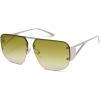 imageSOJOS Trendy Aviator Sunglasses Mens Womens Retro Metal Rimless Frame Shades Lentes De Sol Para Mujer SJ1192Green Tea