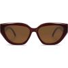 imageSOJOS Trendy Cute Cat Eye Polarized Sunglasses for Women Fashion Cateye Womens Sunnies SJ2237Burgundy