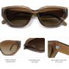 imageSOJOS Trendy Cute Cat Eye Polarized Sunglasses for Women Fashion Cateye Womens Sunnies SJ2237Crystal Brown