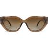 imageSOJOS Trendy Cute Cat Eye Polarized Sunglasses for Women Fashion Cateye Womens Sunnies SJ2237Crystal Brown