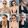 imageSOJOS Trendy Cute Cat Eye Polarized Sunglasses for Women Fashion Cateye Womens Sunnies SJ2237Crystal Brown