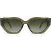 imageSOJOS Trendy Cute Cat Eye Polarized Sunglasses for Women Fashion Cateye Womens Sunnies SJ2237Crystal Olive Green