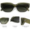 imageSOJOS Trendy Cute Cat Eye Polarized Sunglasses for Women Fashion Cateye Womens Sunnies SJ2237Crystal Olive Green