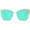 imageSOJOS Cateye Sunglasses for Women Fashion Mirrored Lens Metal Frame SJ1086Green