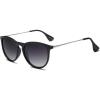 imageSOJOS Polarized Sunglasses for Women Men Round Classic Vintage Style TR90 SJ2091BlackGradient Grey