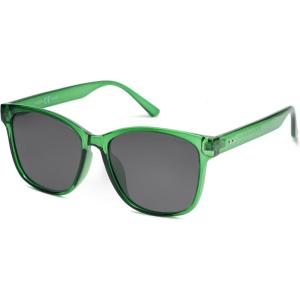 imageSOJOS Polairzed Sunglasses Womens Mens Trendy Square Shades SJ2203GreenGrey