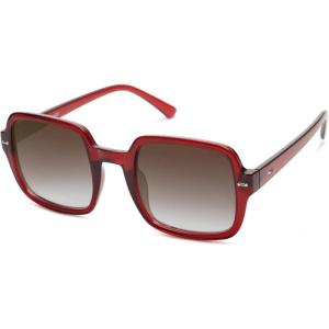 imageSOJOS Retro Square Polarized Sunglasses for Women Men Classic Trendy Sunnies SJ2226RedGrey