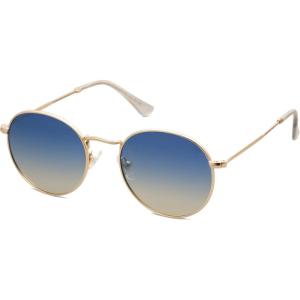 imageSOJOS Small Round Polarized Sunglasses for Women Men Classic Vintage Retro Shades UV400GoldBluebrown