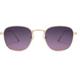 imageSOJOS Square Polarized Sunglasses for Men Women Classic Vintage Retro StyleGoldGreypink