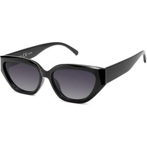 imageSOJOS Trendy Cute Cat Eye Polarized Sunglasses for Women Fashion Cateye Womens Sunnies SJ2237Black