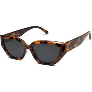 imageSOJOS Trendy Cute Cat Eye Polarized Sunglasses for Women Fashion Cateye Womens Sunnies SJ2237Bright Tortoise
