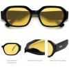 imageSOJOS Polarized Sunglasses For Women Retro Rectangle Womens Sun Glasses Trendy Narrow Square 90s Shades SJ2232BlackYellow