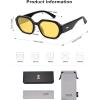 imageSOJOS Polarized Sunglasses For Women Retro Rectangle Womens Sun Glasses Trendy Narrow Square 90s Shades SJ2232BlackYellow