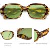 imageSOJOS Polarized Sunglasses For Women Retro Rectangle Womens Sun Glasses Trendy Narrow Square 90s Shades SJ2232Green StripeGreen