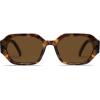 imageSOJOS Polarized Sunglasses For Women Retro Rectangle Womens Sun Glasses Trendy Narrow Square 90s Shades SJ2232LeopardBrown