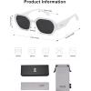 imageSOJOS Polarized Sunglasses For Women Retro Rectangle Womens Sun Glasses Trendy Narrow Square 90s Shades SJ2232WhiteGrey