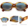 imageSOJOS Polarized Sunglasses For Women Retro Rectangle Womens Sun Glasses Trendy Narrow Square 90s Shades SJ2232Yellow TortoiseBlue