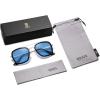 imageSOJOS Polarized Sunglasses for Men Women Retro Aviator Square Goggle Classic Alloy Frame HERO SJ1126C8 Silver FrameBlack RimBlue Lens