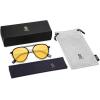 imageSOJOS Retro Aviator Polarized Sunglasses for Women Men Double Bridge Ladies ShadesShiny BlackYellow