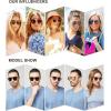 imageSOJOS Retro Aviator Polarized Sunglasses for Women Men Double Bridge Ladies ShadesShiny BlackYellow