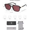 imageSOJOS Retro Aviator Sunglasses for Women MenTrendy Rectangle Womens Mens Shades Sun Glasses SJ2202Black FrameRed Lens