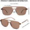 imageSOJOS Retro Aviator Sunglasses for Women MenTrendy Rectangle Womens Mens Shades Sun Glasses SJ2202Coffee FrameCoffee Lens