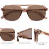 imageSOJOS Retro Aviator Sunglasses for Women MenTrendy Rectangle Womens Mens Shades Sun Glasses SJ2202Coffee FrameCoffee Lens