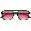 imageSOJOS Retro Aviator Sunglasses for Women MenTrendy Rectangle Womens Mens Shades Sun Glasses SJ2202Green FramePink Grading Lens