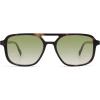 imageSOJOS Retro Aviator Sunglasses for Women MenTrendy Rectangle Womens Mens Shades Sun Glasses SJ2202Leopard FrameGreen Grading Lens