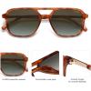 imageSOJOS Retro Aviator Sunglasses for Women MenTrendy Rectangle Womens Mens Shades Sun Glasses SJ2202Orange Tortoise FrameGrey Grading Lens