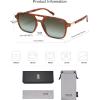 imageSOJOS Retro Aviator Sunglasses for Women MenTrendy Rectangle Womens Mens Shades Sun Glasses SJ2202Orange Tortoise FrameGrey Grading Lens