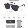 imageSOJOS Retro Aviator Sunglasses for Women MenTrendy Rectangle Womens Mens Shades Sun Glasses SJ2202Red FrameBlue Lens