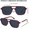 imageSOJOS Retro Aviator Sunglasses for Women MenTrendy Rectangle Womens Mens Shades Sun Glasses SJ2202Red FrameBlue Lens