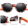 imageSOJOS Retro Round Polarized Sunglasses for Women Men Classic Vintage Sunnies SJ2069Beige TortoiseGrey  Orange Temples