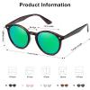 imageSOJOS Retro Round Polarized Sunglasses for Women Men Classic Vintage Sunnies SJ2069Dark TortoiseBluish Green Mirrored