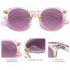 imageSOJOS Retro Round Polarized Sunglasses for Women Men Classic Vintage Sunnies SJ2069PinkPurple