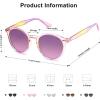 imageSOJOS Retro Round Polarized Sunglasses for Women Men Classic Vintage Sunnies SJ2069PinkPurple