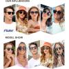 imageSOJOS Retro Round Polarized Sunglasses for Women Men Classic Vintage Sunnies SJ2069Shiny BlackYellow  Night Vision