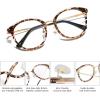 imageSOJOS Retro Round TR90 Blue Light Reading Glasses Womens Mens Readers Computer Glasses Eyewear Frame SJ9001C1 Bright Leopard Frame