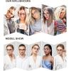 imageSOJOS Retro Round TR90 Blue Light Reading Glasses Womens Mens Readers Computer Glasses Eyewear Frame SJ9001C3 Clear Red Frame